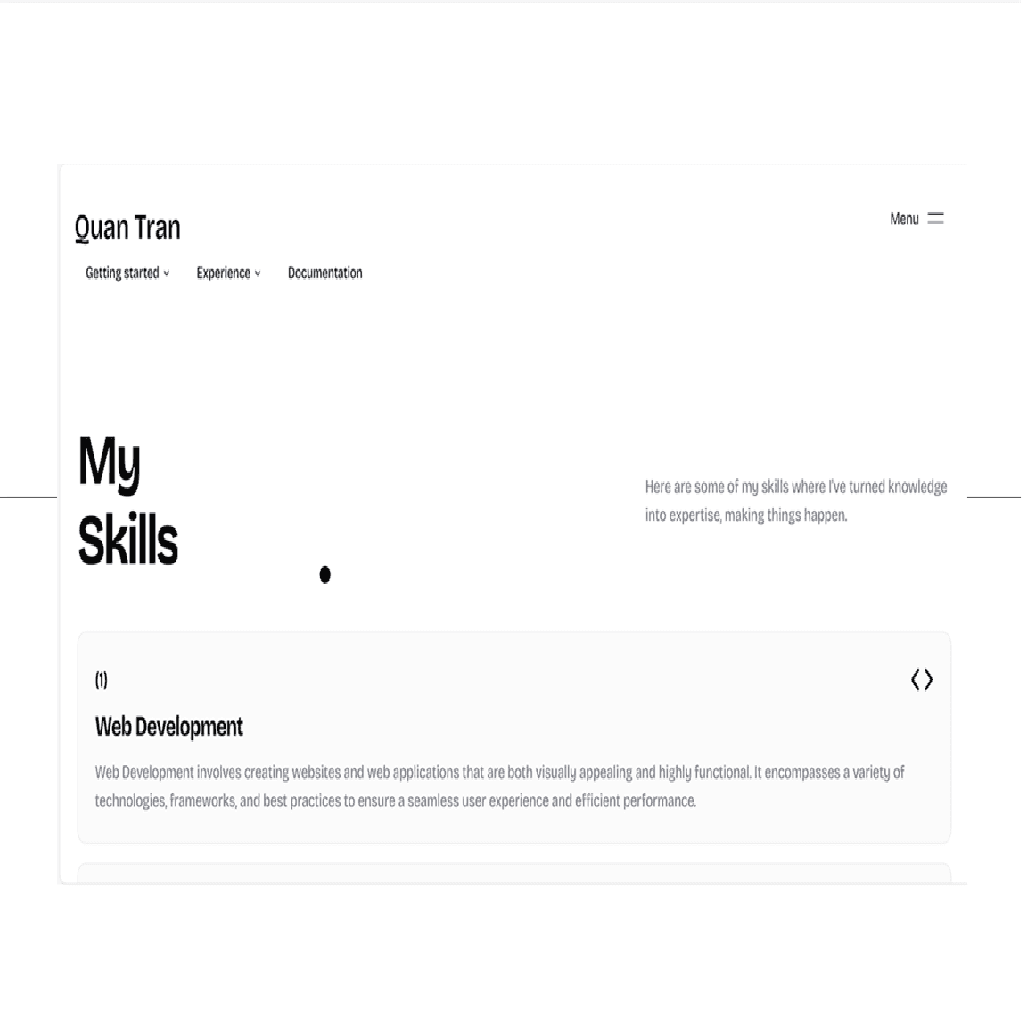 Personal Portfolio Website project showcase